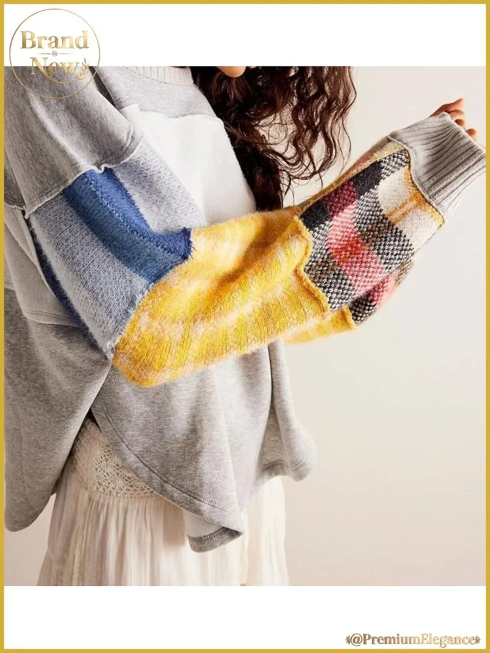 Striped Oversized Crewneck Sweatshirt Women Y2K Long Sleeve Pullover